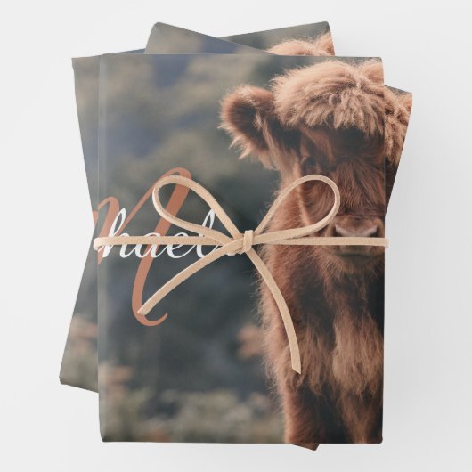 Herbstgras-Monogramm für Höllenkälber Geschenkpapier Set (Beispiel)