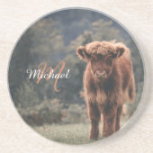 Herbstgras-Monogramm für Höllenkälber Getränkeuntersetzer (Vorne)