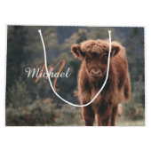 Herbstgras-Monogramm für Höllenkälber Große Geschenktüte (Rückseite)