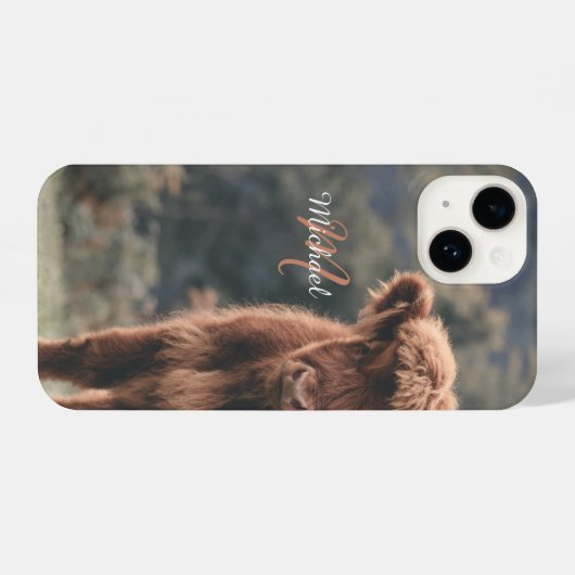 Herbstgras-Monogramm für Höllenkälber iPhone Hülle (Rückseite (Horizontal))