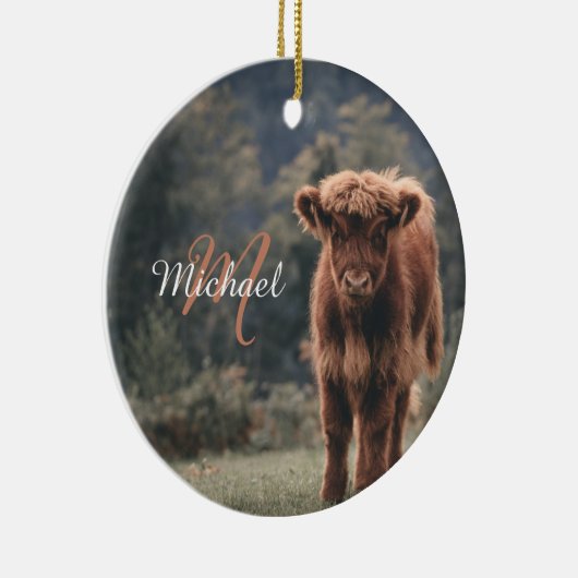 Herbstgras-Monogramm für Höllenkälber Keramik Ornament (Rechts)