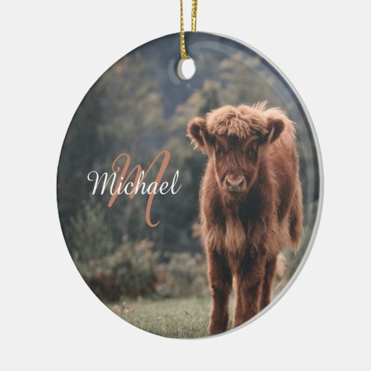 Herbstgras-Monogramm für Höllenkälber Keramik Ornament (Links)