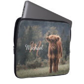 Herbstgras-Monogramm für Höllenkälber Laptopschutzhülle (Vorne Rechts)