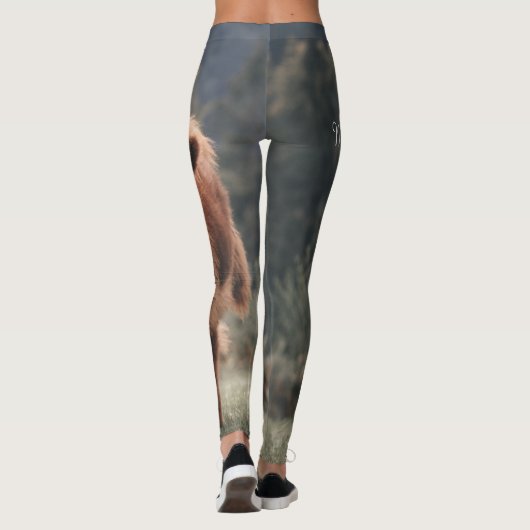 Herbstgras-Monogramm für Höllenkälber Leggings (Rückseite)
