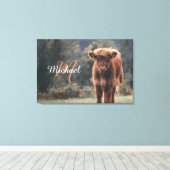 Herbstgras-Monogramm für Höllenkälber Leinwanddruck (Insitu (Holzboden))