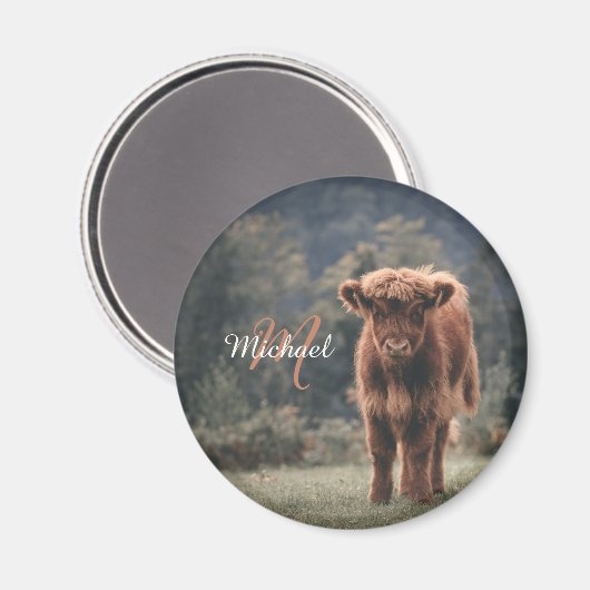 Herbstgras-Monogramm für Höllenkälber Magnet (Vorderseite/Rückseite)