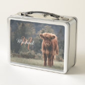 Herbstgras-Monogramm für Höllenkälber Metall Brotdose (Rückseite)