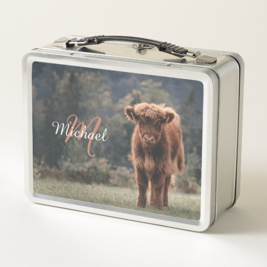 Herbstgras-Monogramm für Höllenkälber Metall Brotdose (Rückseite)