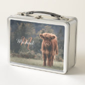 Herbstgras-Monogramm für Höllenkälber Metall Brotdose (Vorderseite)