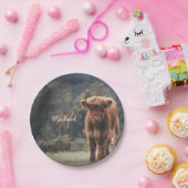 Herbstgras-Monogramm für Höllenkälber Pappteller (Party)