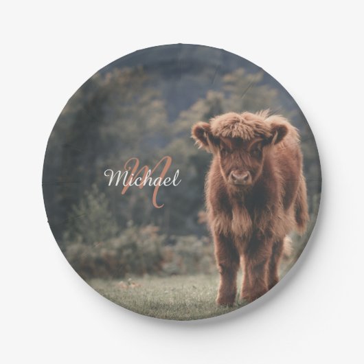 Herbstgras-Monogramm für Höllenkälber Pappteller (Vorderseite)