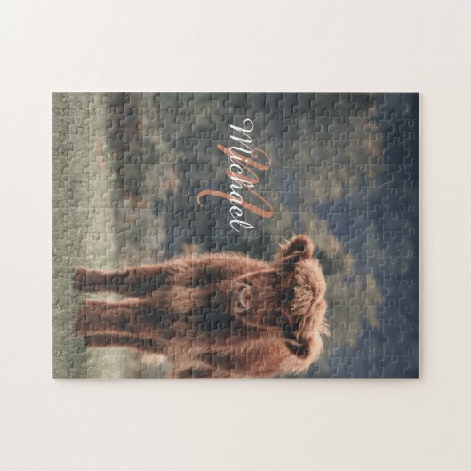 Herbstgras-Monogramm für Höllenkälber Puzzle (Horizontal)