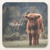 Herbstgras-Monogramm für Höllenkälber Rechteckiger Pappuntersetzer (Vorderseite)