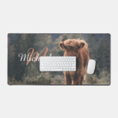 Herbstgras-Monogramm für Höllenkälber Schreibtischunterlage (Tastatur & Maus)