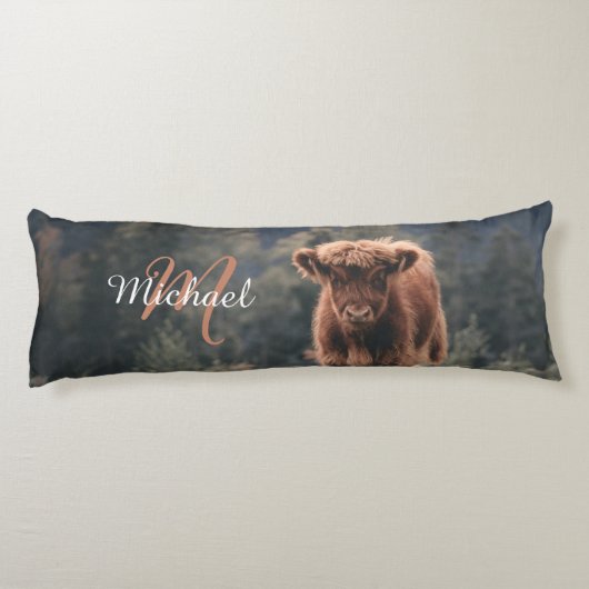 Herbstgras-Monogramm für Höllenkälber Seitenschläferkissen (Rückseite)