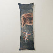 Herbstgras-Monogramm für Höllenkälber Seitenschläferkissen (Rückseite (Vertikal))