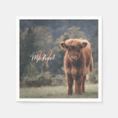 Herbstgras-Monogramm für Höllenkälber Serviette (Vorderseite)