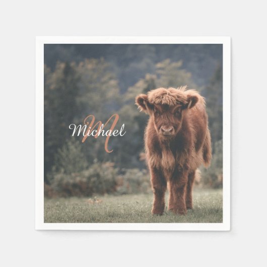 Herbstgras-Monogramm für Höllenkälber Serviette (Vorderseite)