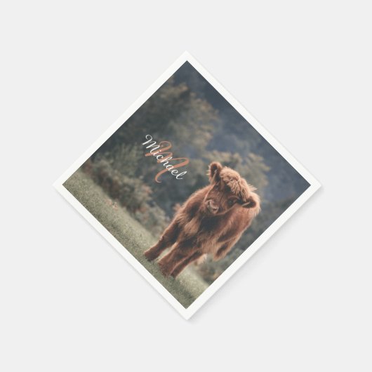 Herbstgras-Monogramm für Höllenkälber Serviette (Ecke)