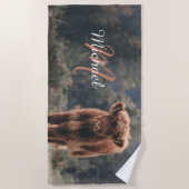 Herbstgras-Monogramm für Höllenkälber Strandtuch (Vorderseite)