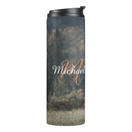 Herbstgras-Monogramm für Höllenkälber Thermosbecher (Nach links gedreht)