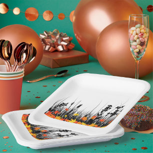 Herbstgras Pappteller