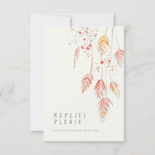 Herbstgrasbeeren Hochzeitsantwort UAWG RSVP Karte (Vorderseite)