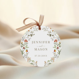 Herbstgrasen-Wildblume Hochzeitsbräune Runder Aufkleber