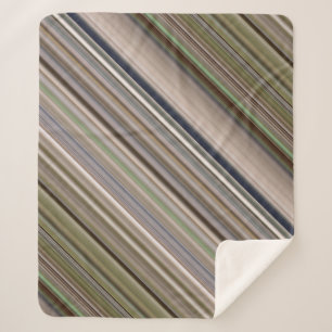 Herbstgräser Braun und Grün gestreift Sherpadecke