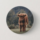 Herbstgrasfeld für Rinder Button (Vorderseite)