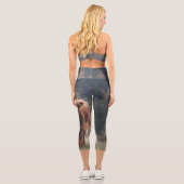 Herbstgrasfeld für Rinder Capri Leggings (Rückseite)