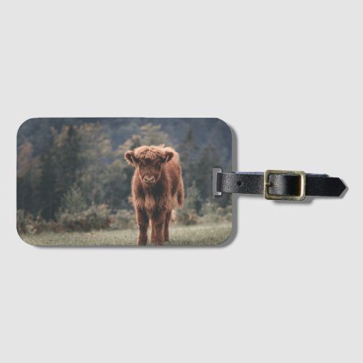 Herbstgrasfeld für Rinder Gepäckanhänger (Vorderseite (Horizontal))