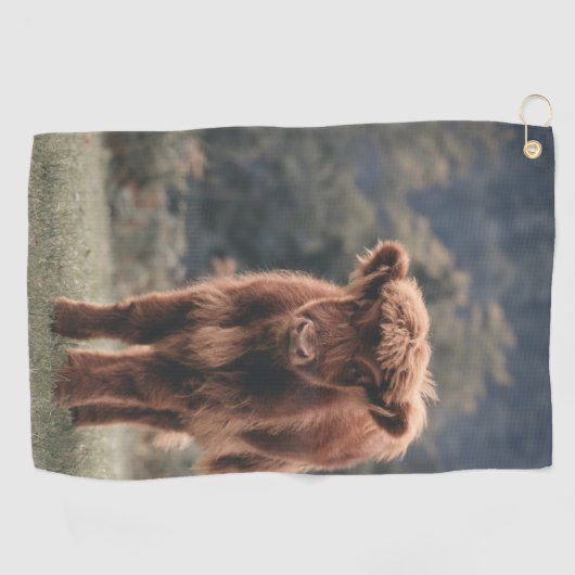 Herbstgrasfeld für Rinder Golfhandtuch (Horizontal)