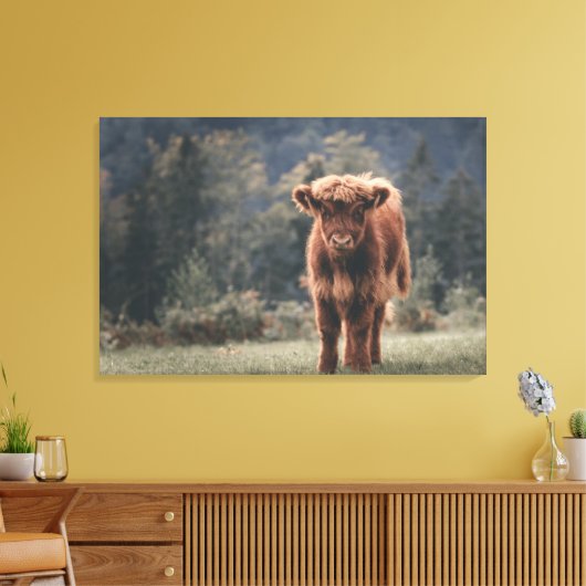 Herbstgrasfeld für Rinder Leinwanddruck (Insitu (Wohnzimmer))