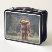 Herbstgrasfeld für Rinder Metall Brotdose (Vorderseite)