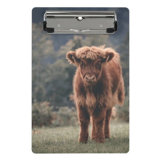 Herbstgrasfeld für Rinder Mini Klemmbrett (Vorderseite)