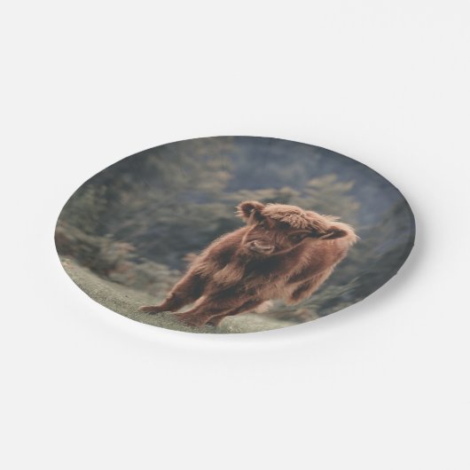 Herbstgrasfeld für Rinder Pappteller (Schrägansicht)