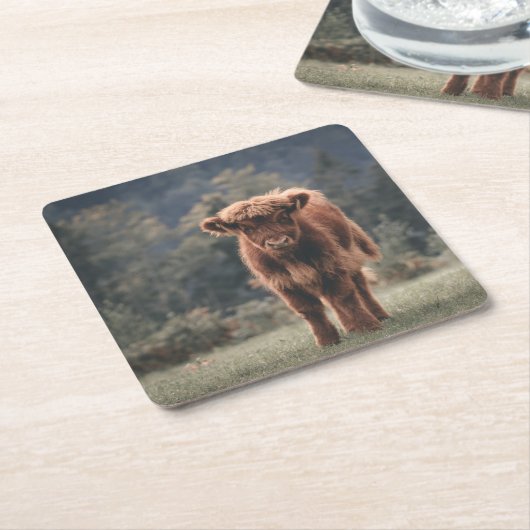 Herbstgrasfeld für Rinder Rechteckiger Pappuntersetzer (angewinkelt)