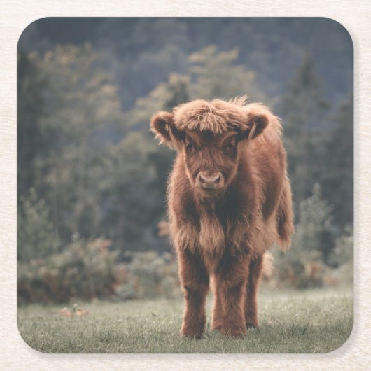 Herbstgrasfeld für Rinder Rechteckiger Pappuntersetzer (Vorderseite)