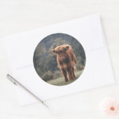 Herbstgrasfeld für Rinder Runder Aufkleber (Umschlag)