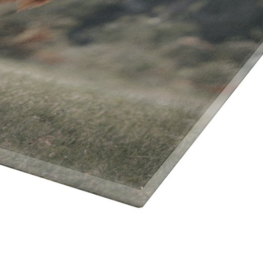 Herbstgrasfeld für Rinder Schneidebrett (Ecke)