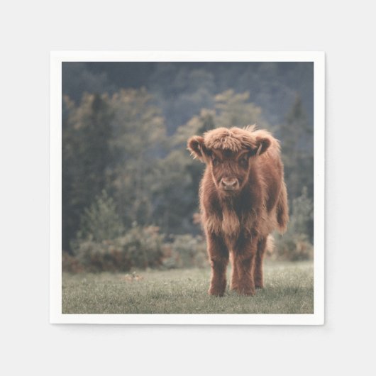 Herbstgrasfeld für Rinder Serviette (Vorderseite)