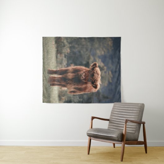 Herbstgrasfeld für Rinder Wandteppich (Beispiel (Horizontal))