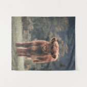 Herbstgrasfeld für Rinder Wandteppich (Vorderseite (Horizontal))