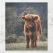 Herbstgrasfeld für Rinder Weinetikett (Einzelnes Label)