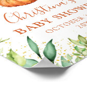 Herbstgrauen Pumpkin Fall Baby Dusche Willkommen Poster (Ecke)