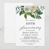 Herbstgrün 50. Hochzeitstag Einladung (Vorne/Hinten)