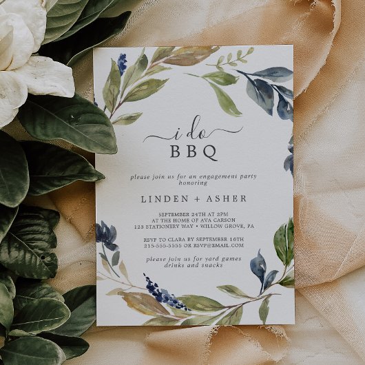 Herbstgrün I GRILLEN Engagement Party Einladung