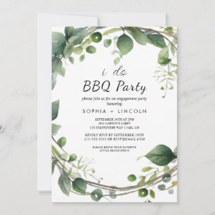 Herbstgrün "Ich heirate BBQ" Verlobungsfeier  Einladung