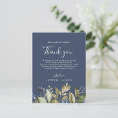 Herbstgrün | Navy Dankeschön Empfang Card Postkarte (Stehend Vorderseite)